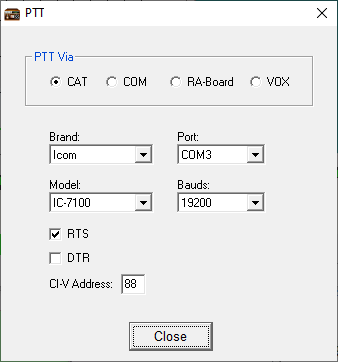 VARA FM PTT Setup