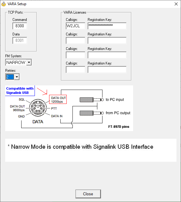 VARA FM Setup